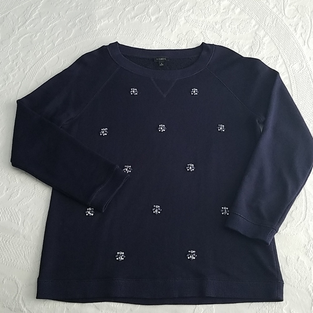 Talbots Rhinestone Sweatshirt/ Sweater M